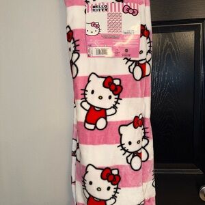 Hello Kitty Pink and White Plush Throw